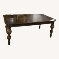 Plank Style Top w Turned Legs Dining Table