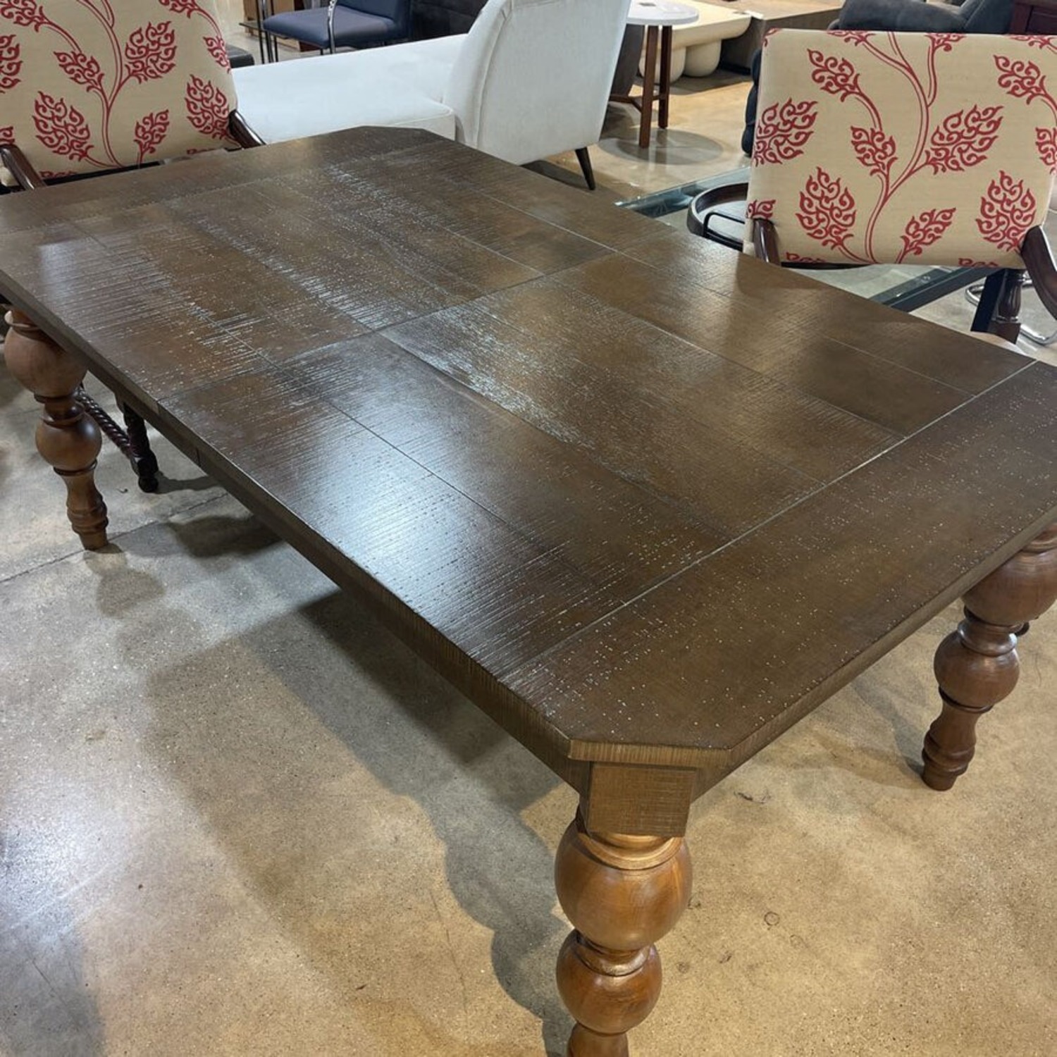 Plank Style Top w Turned Legs Dining Table - image-7