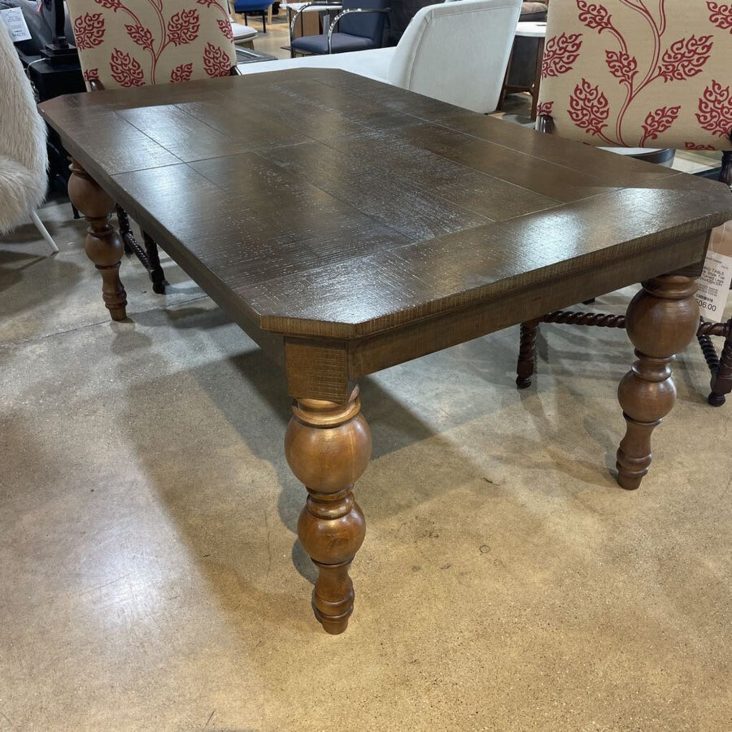 Plank Style Top w Turned Legs Dining Table - image-4