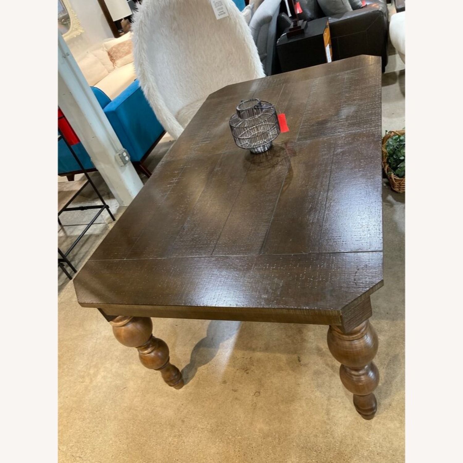 Plank Style Top w Turned Legs Dining Table - image-5