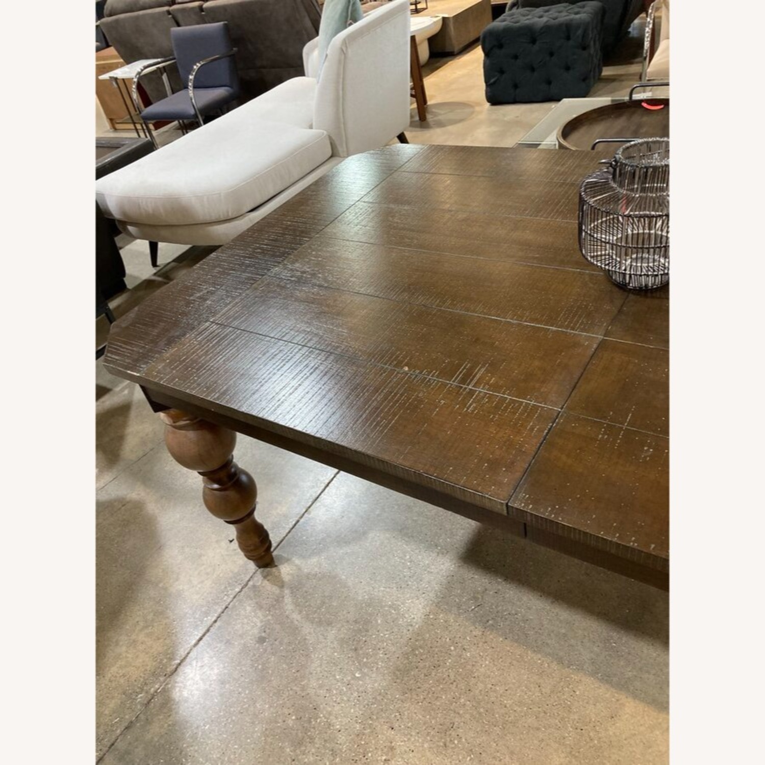 Plank Style Top w Turned Legs Dining Table - image-8