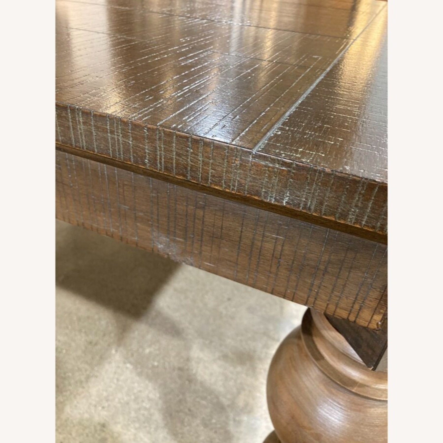 Plank Style Top w Turned Legs Dining Table - image-9