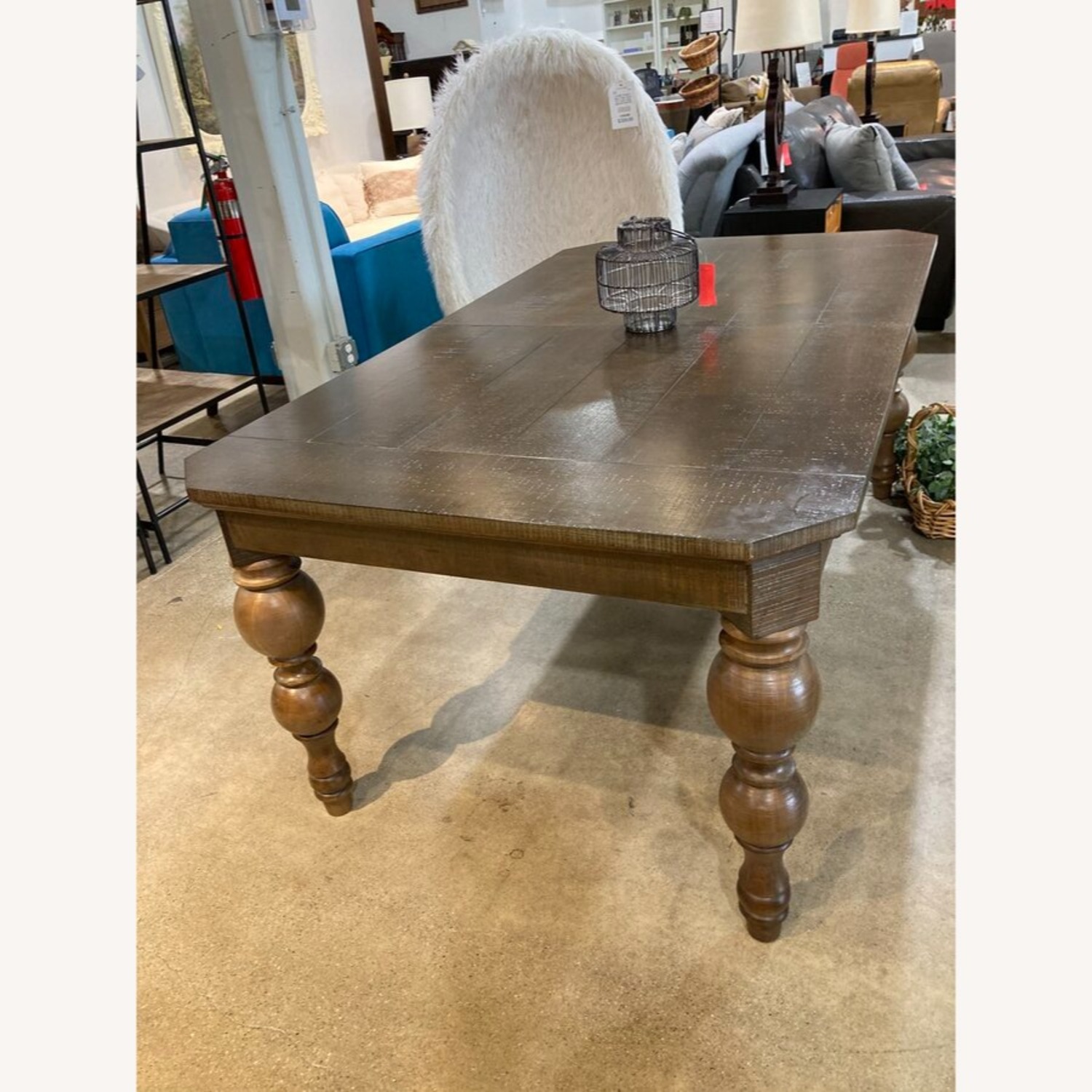 Plank Style Top w Turned Legs Dining Table - image-3