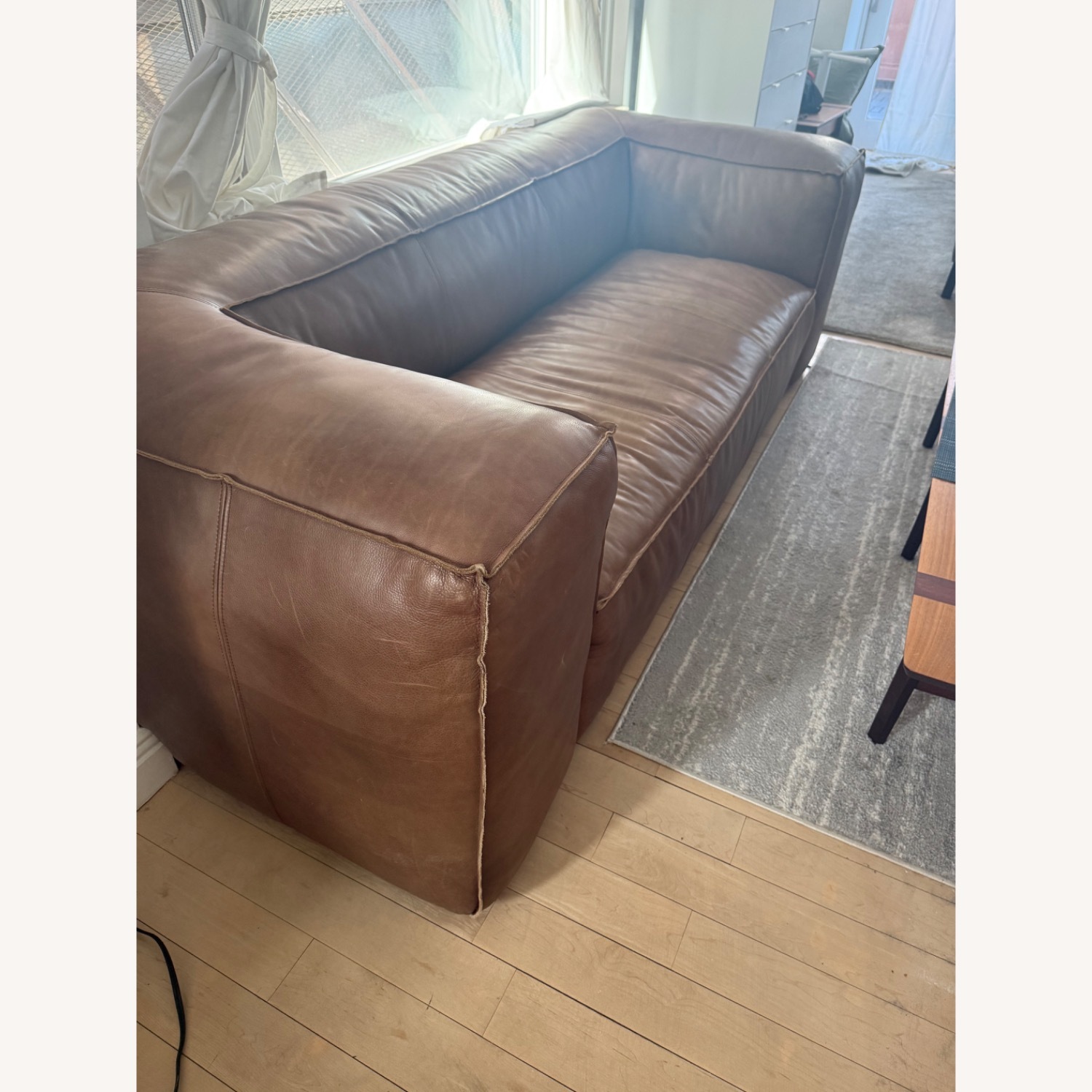 Restoration Hardware Fullham Dark Brown 2 Seater Sofa - image-2