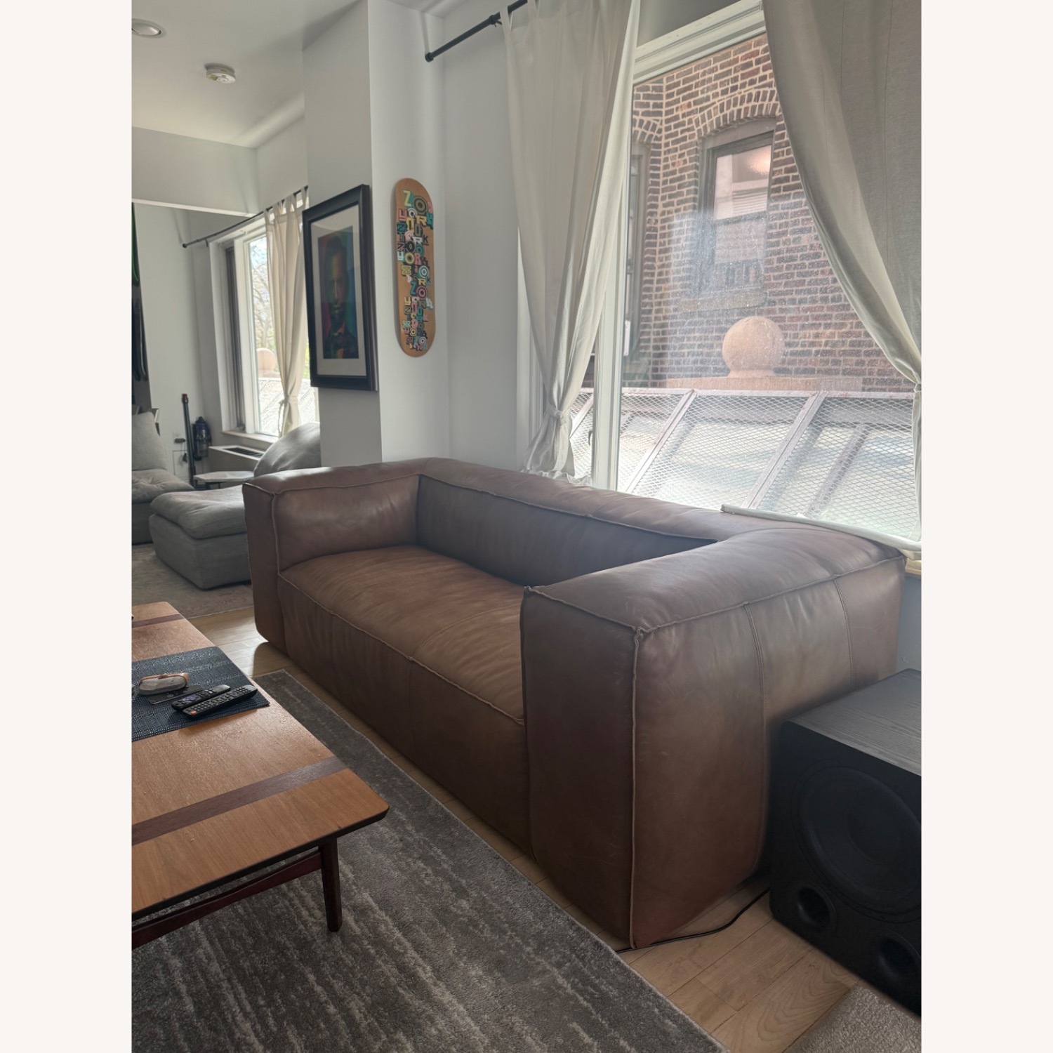 Restoration Hardware Fullham Dark Brown 2 Seater Sofa - image-3