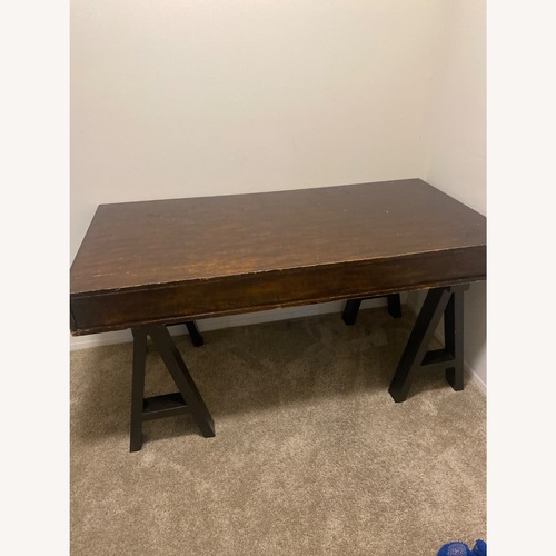 Used Dark Brown Wood Desk for sale on AptDeco