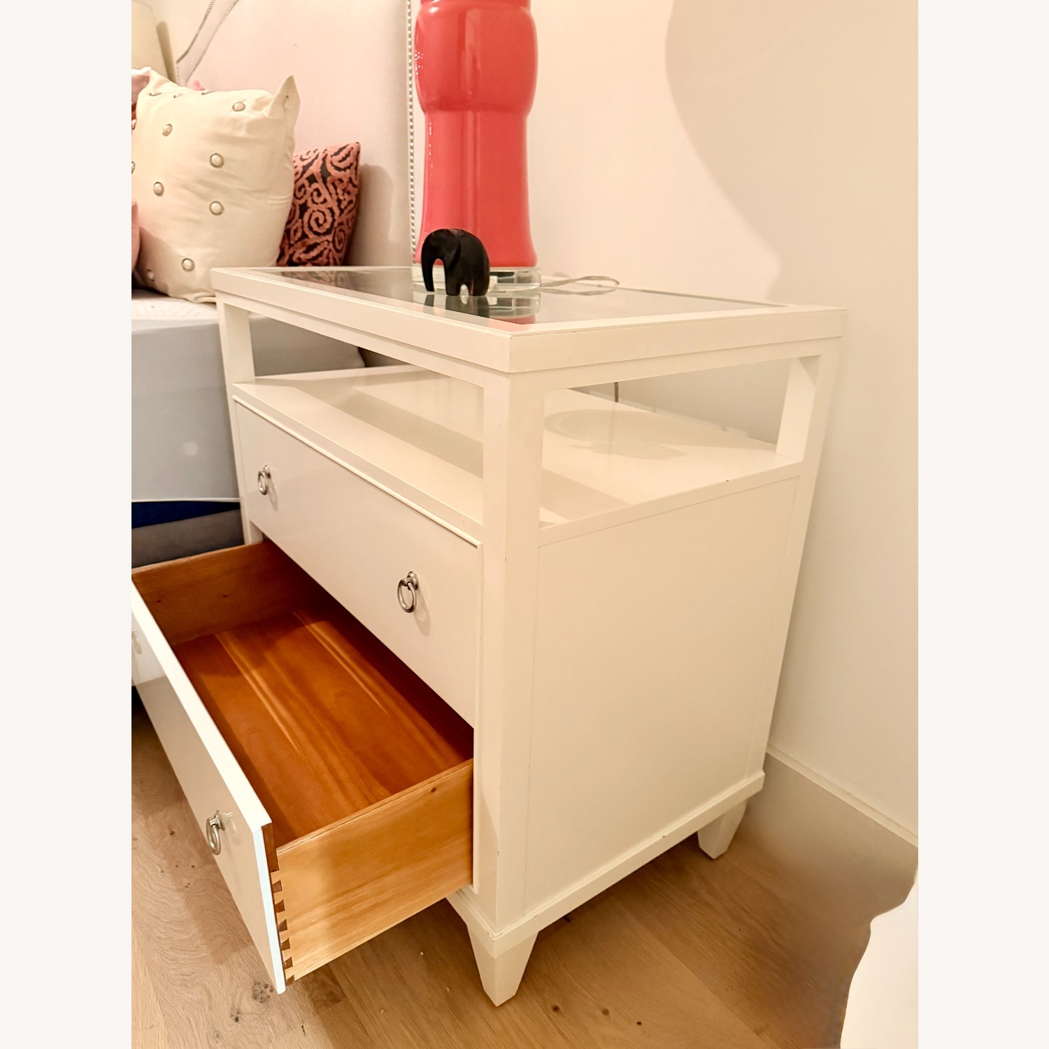 Ethan Allen Heston White Nightstand - Pair - image-11