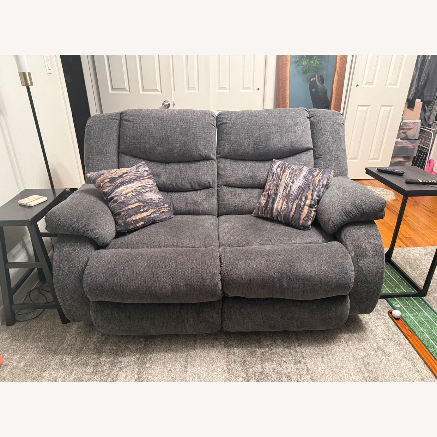 Wayfair Ebern Designs Light Gray Fabric Loveseat - image-9