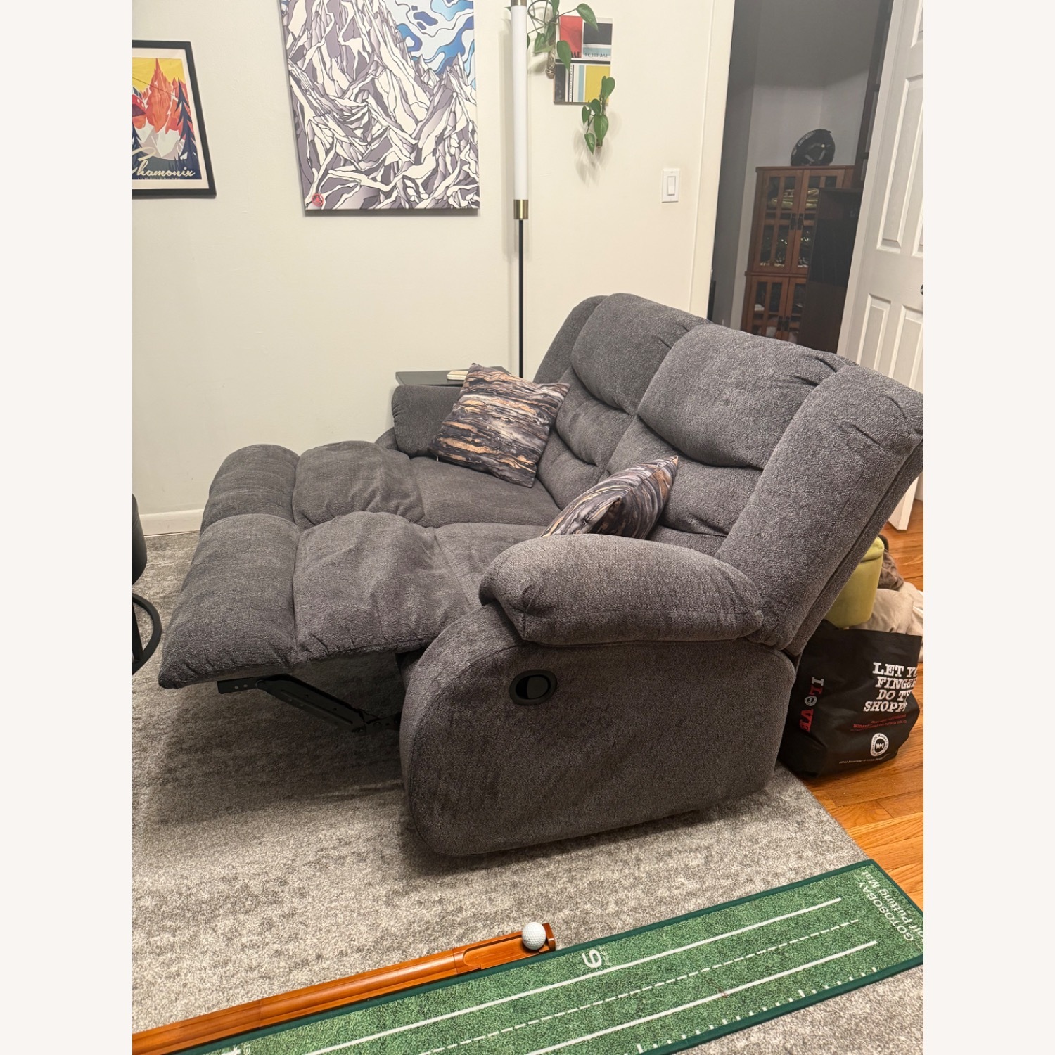 Wayfair Ebern Designs Light Gray Fabric Loveseat - image-4