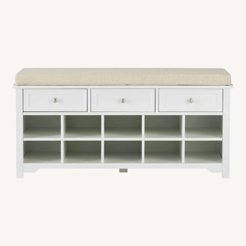 Used Upholstered Shoes Bench Storage for sale on AptDeco