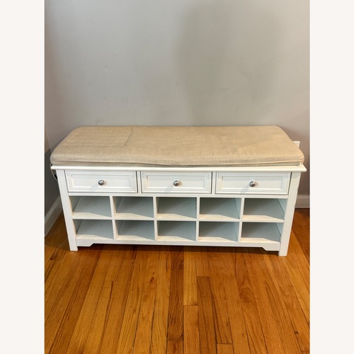 Used Upholstered Shoes Bench Storage for sale on AptDeco