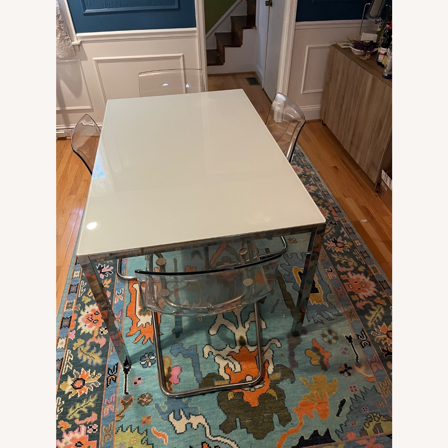 IKEA Torsby Glass and Chrome Dining Table - image-1