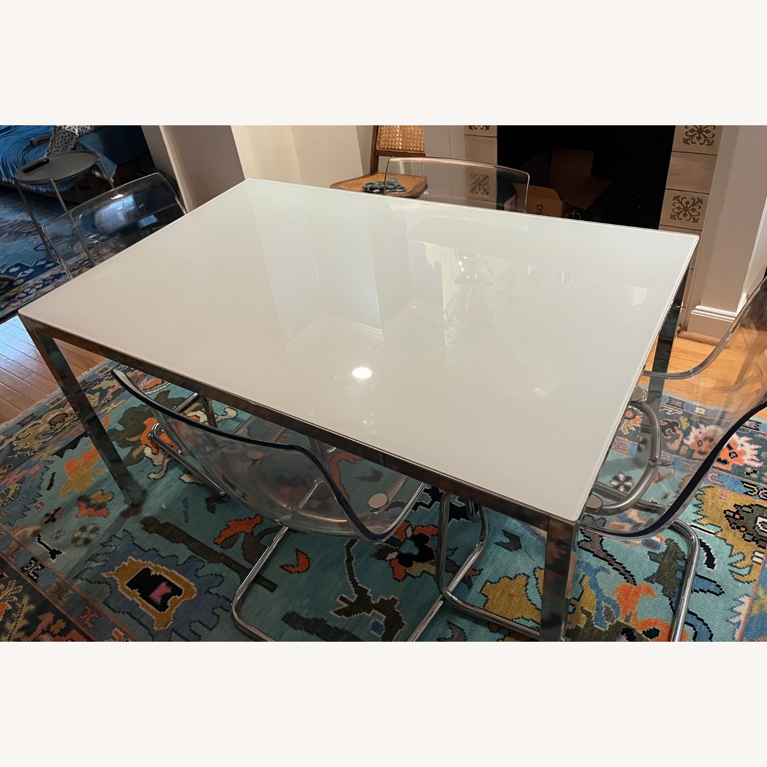 IKEA Torsby Glass and Chrome Dining Table - image-2