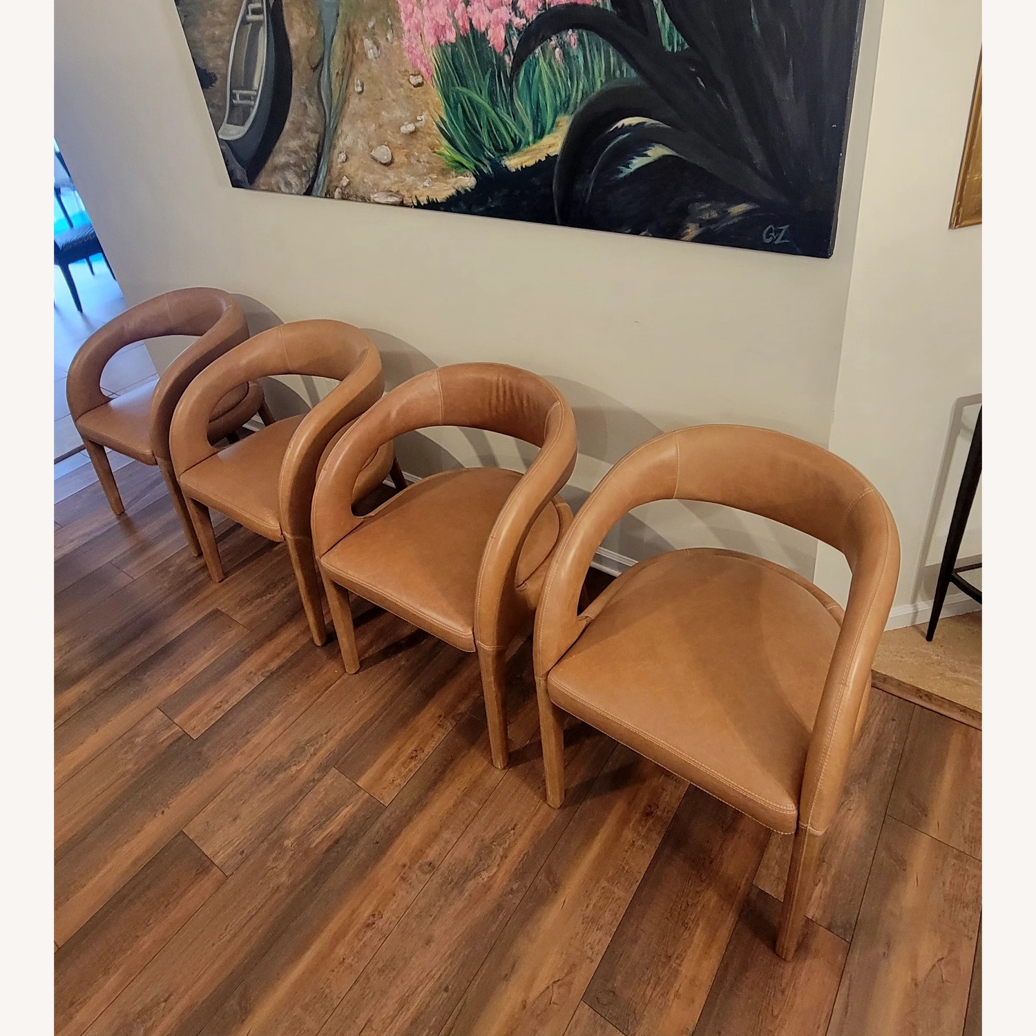 Four Hands Light Brown Leather Armchair - image-12
