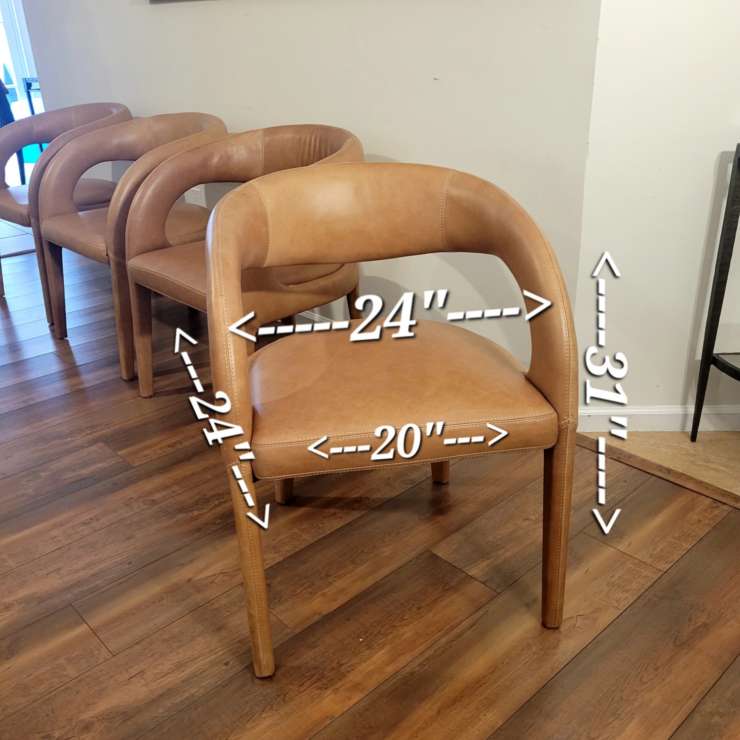 Four Hands Light Brown Leather Armchair - image-13