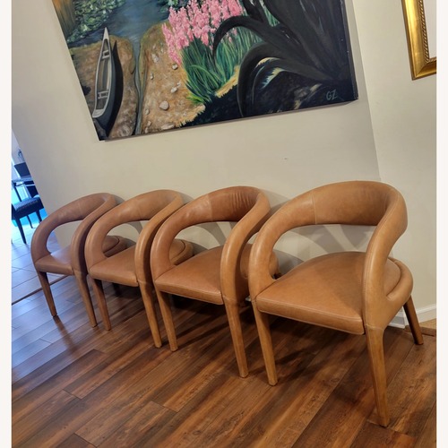 Used Four Hands Light Brown Leather Armchair for sale on AptDeco