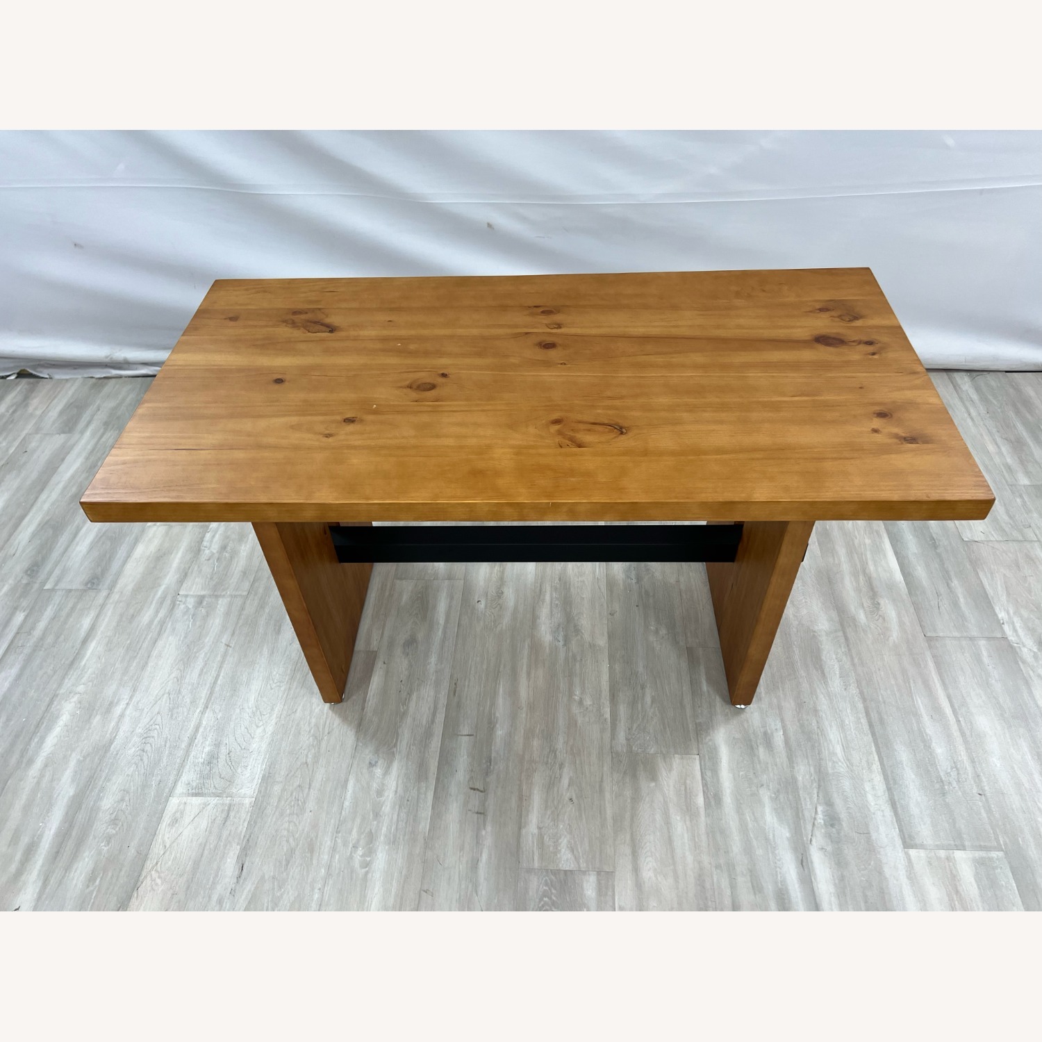 Hokku Designs Rickye Oak Trestle Wood Dining Table - image-1