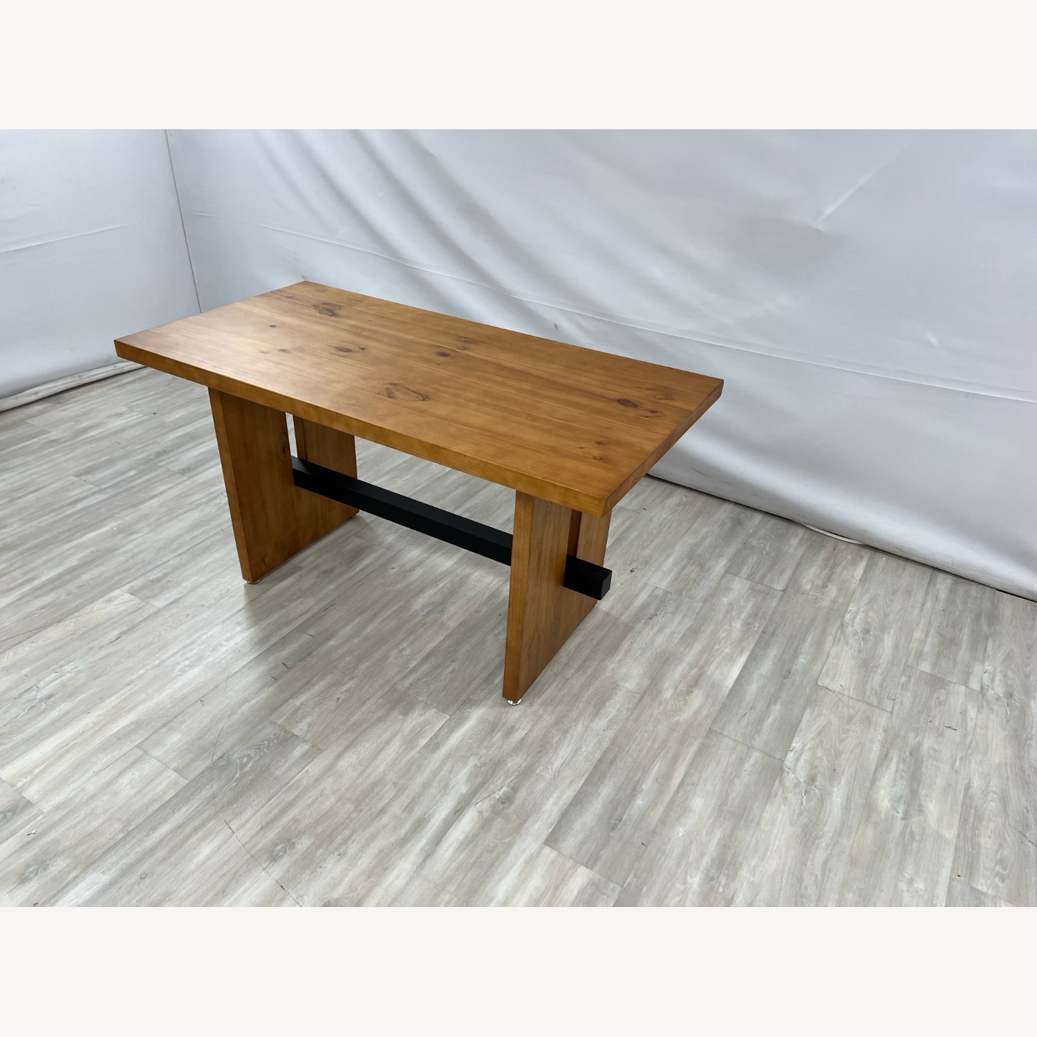 Hokku Designs Rickye Oak Trestle Wood Dining Table - image-3