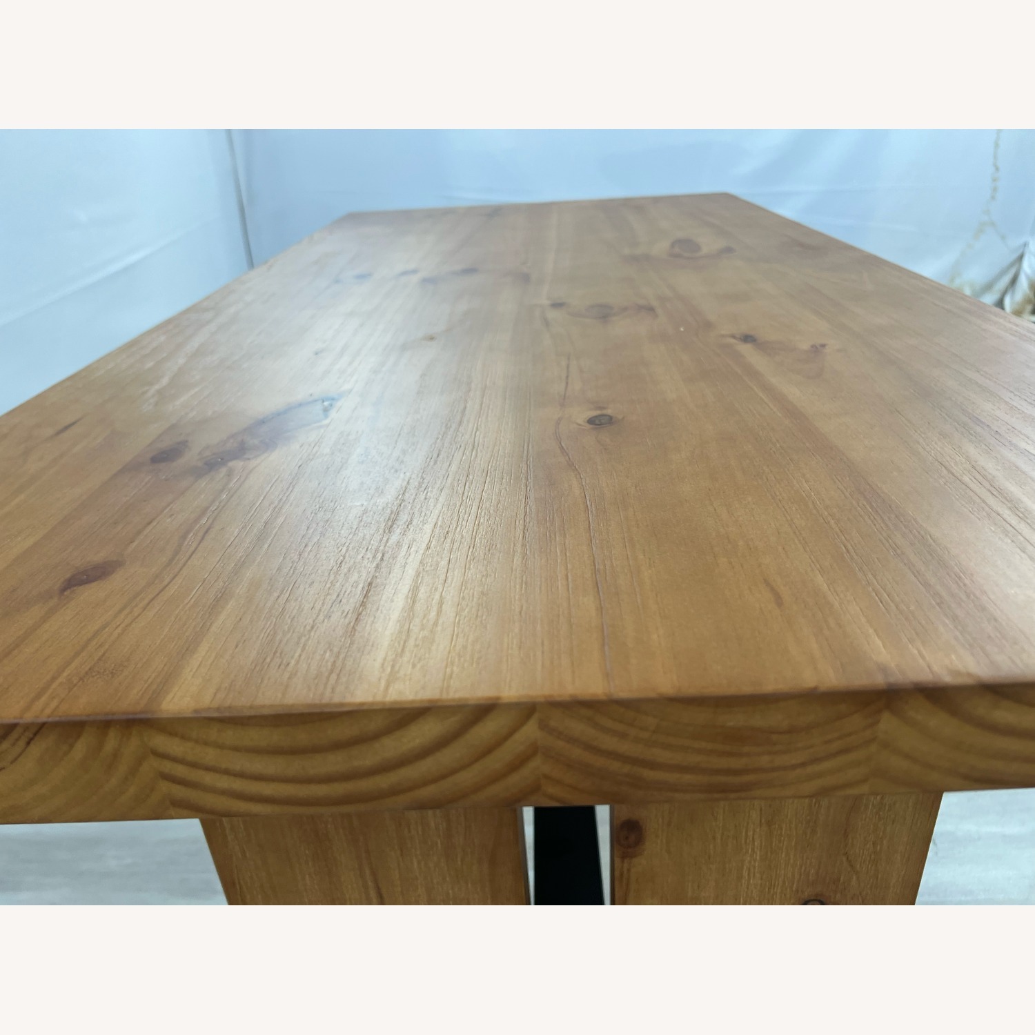 Hokku Designs Rickye Oak Trestle Wood Dining Table - image-6