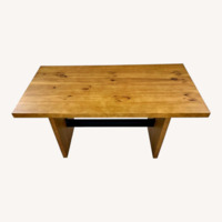 Hokku Designs Rickye Oak Trestle Wood Dining Table