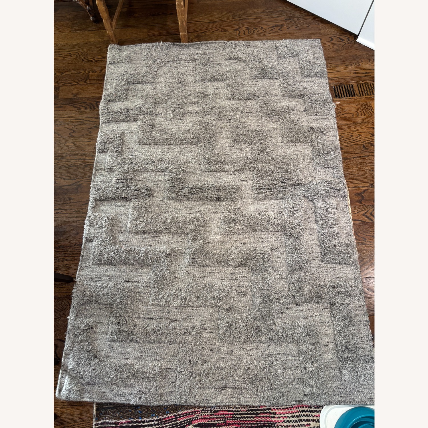 Nordic Knots Light Gray Wool Small Rug 4' x 6' - image-2