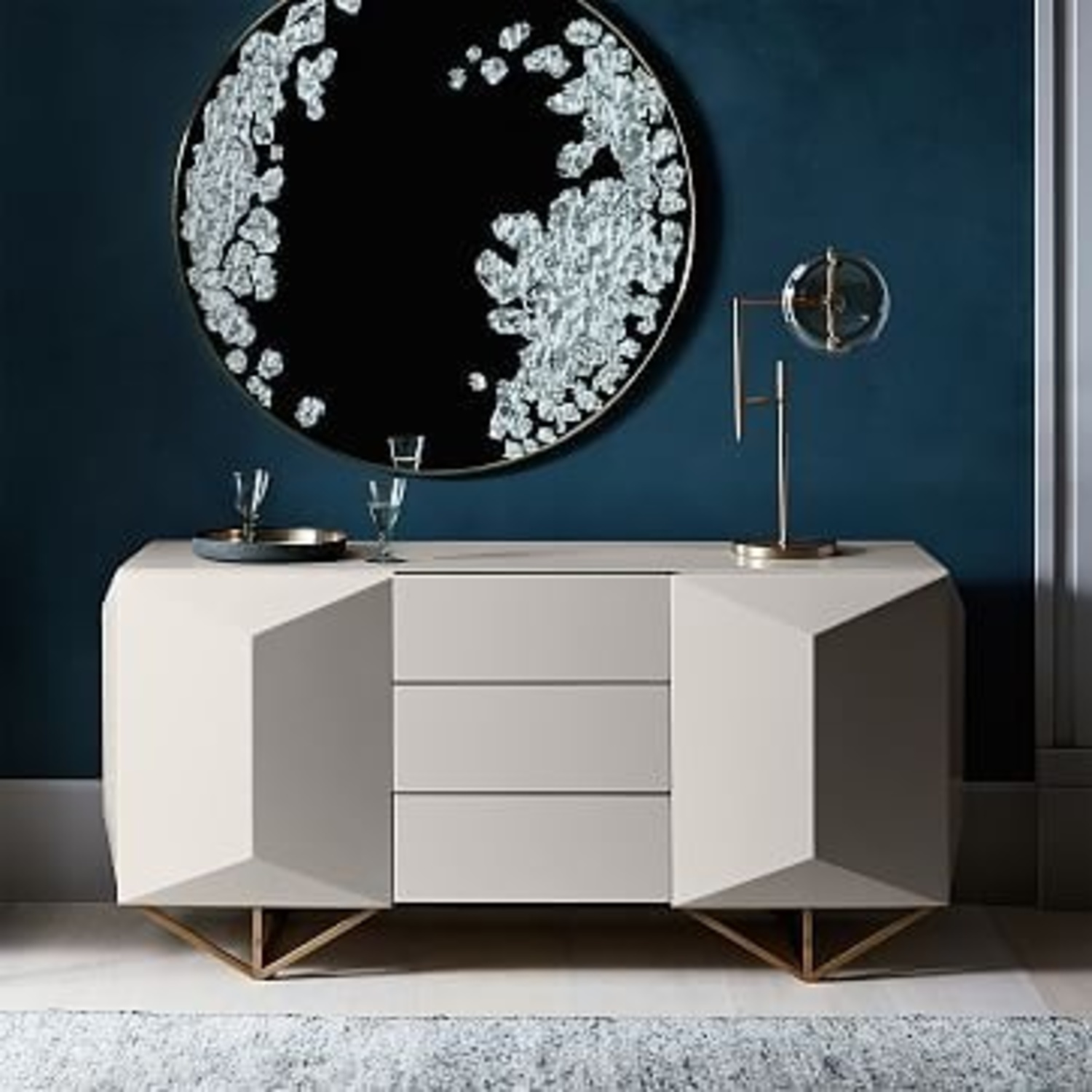 West Elm Faceted Lacquer Buffet (65") - image-4