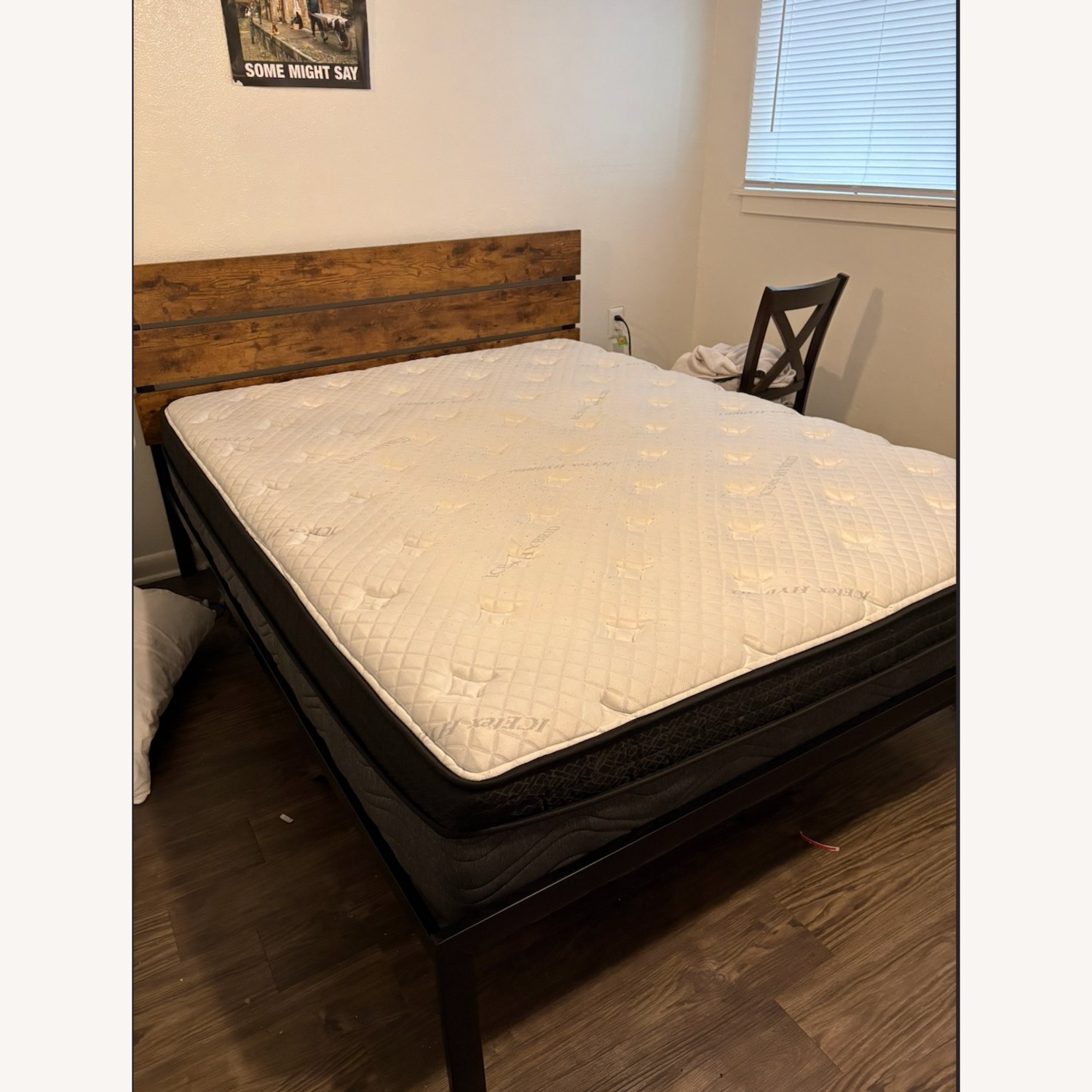 Black Metal Queen Bed - image-2