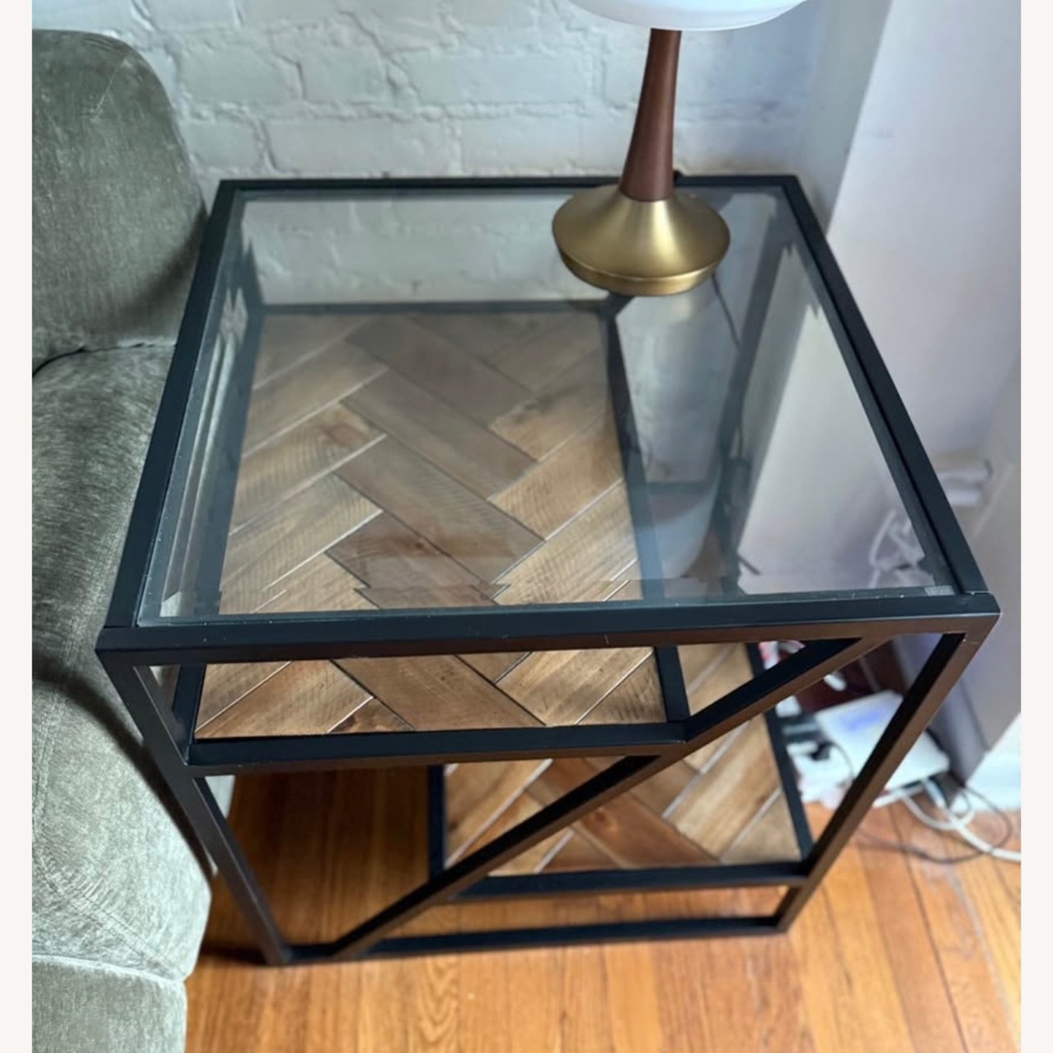 Dark Brown Wood Side Table - image-2
