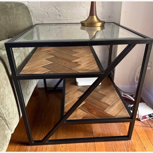 Used Dark Brown Wood Side Table for sale on AptDeco