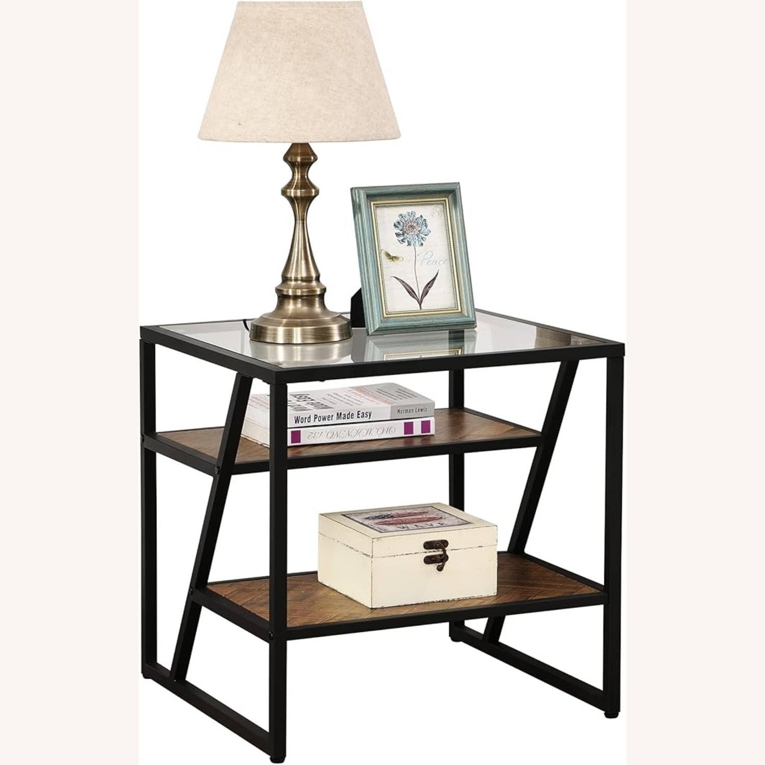 Dark Brown Wood Side Table - image-4