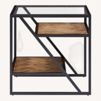 Dark Brown Wood Side Table