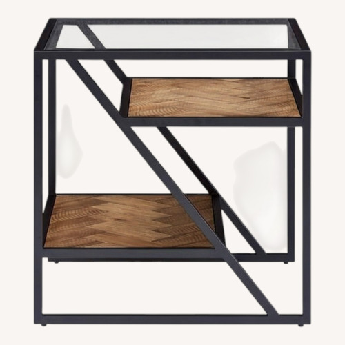 Used Dark Brown Wood Side Table for sale on AptDeco