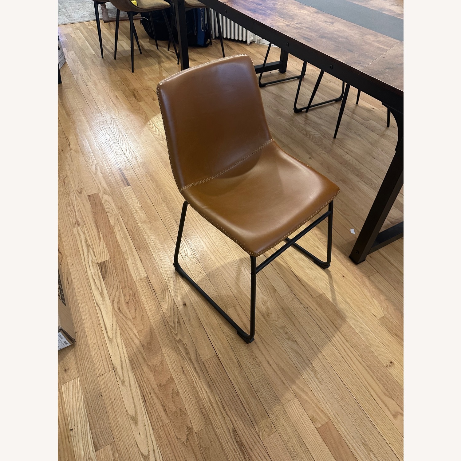 Wayfair Dark Brown Leather Dining Chairs - image-1