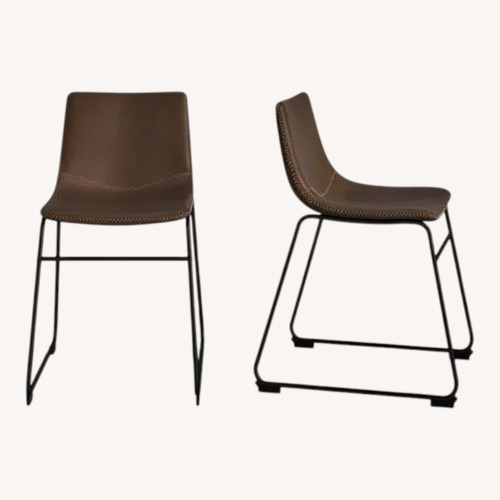 Used Wayfair Dark Brown Leather Dining Chairs for sale on AptDeco