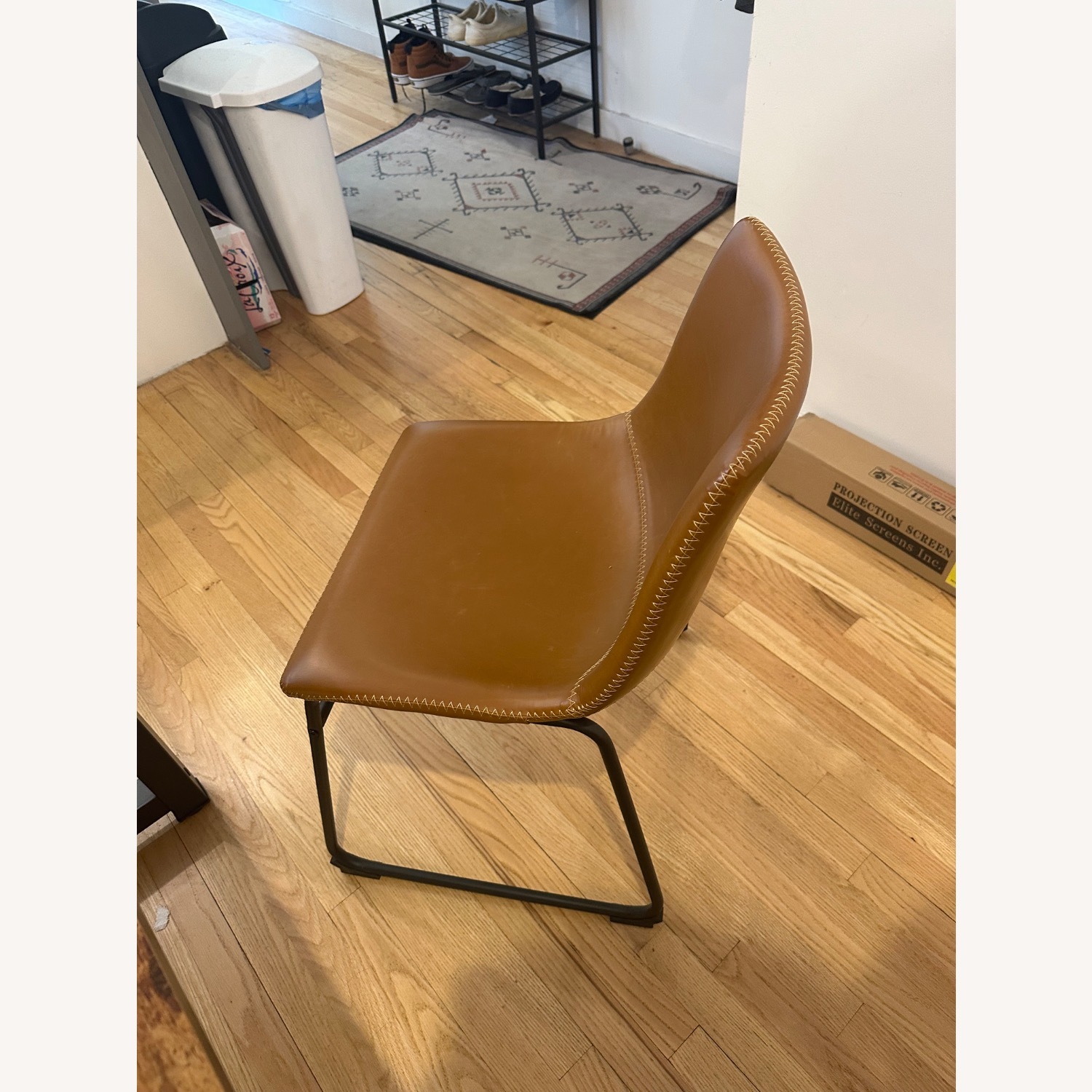 Wayfair Dark Brown Leather Dining Chairs - image-3