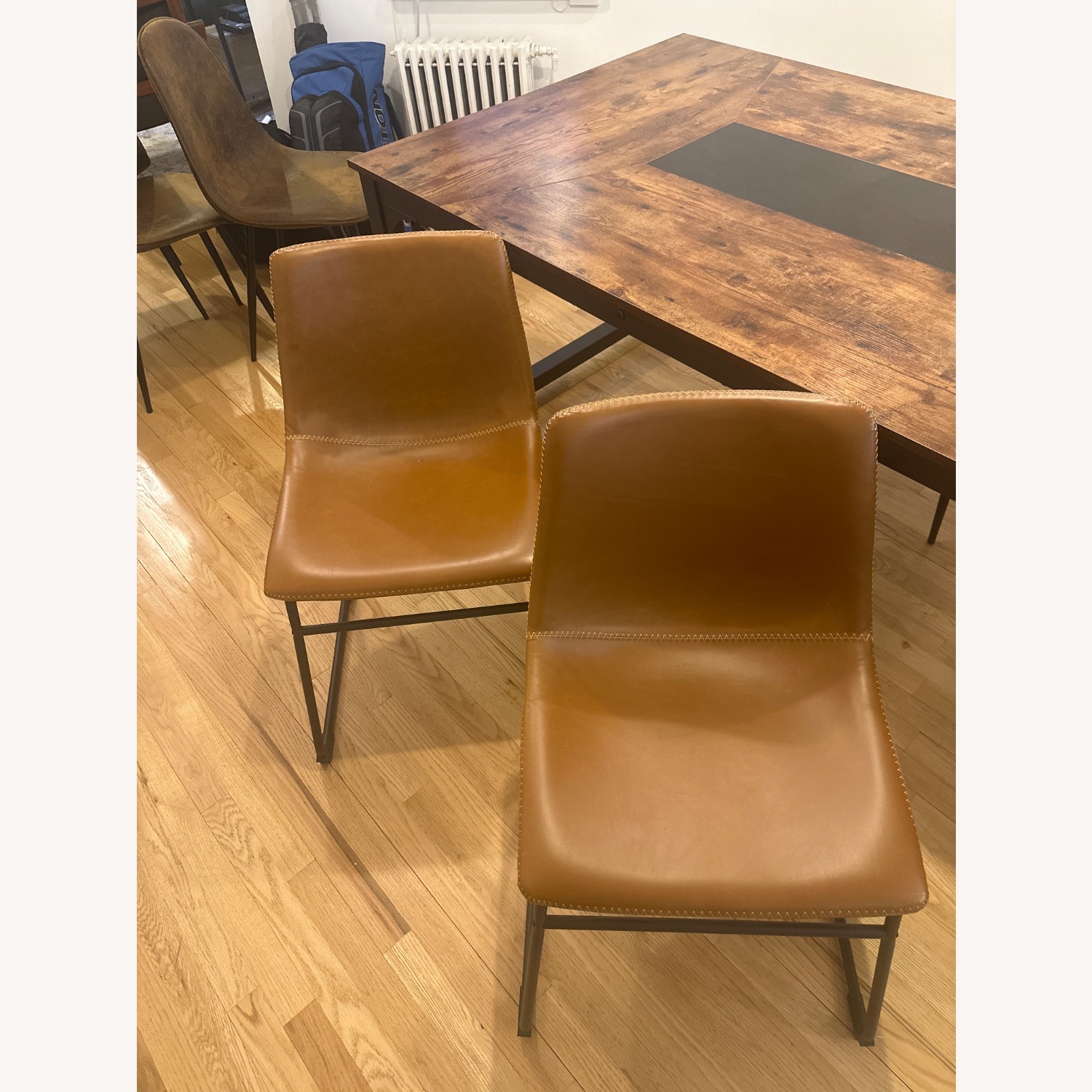 Wayfair Dark Brown Leather Dining Chairs - image-2