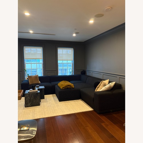 Used CB2 Faible Black Boucle 6 Piece Sectional for sale on AptDeco