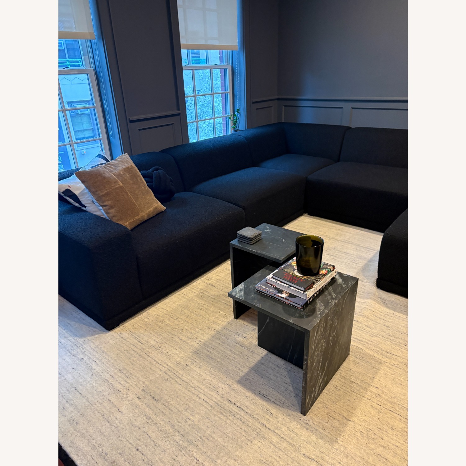 CB2 Faible Black Boucle 6 Piece Sectional - image-3