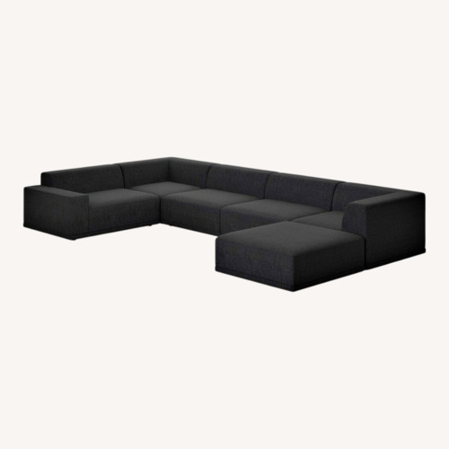 Used CB2 Faible Black Boucle 6 Piece Sectional for sale on AptDeco