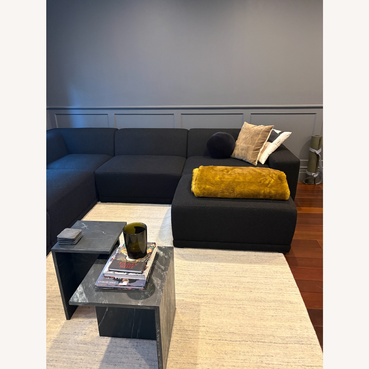 CB2 Faible Black Boucle 6 Piece Sectional - image-4