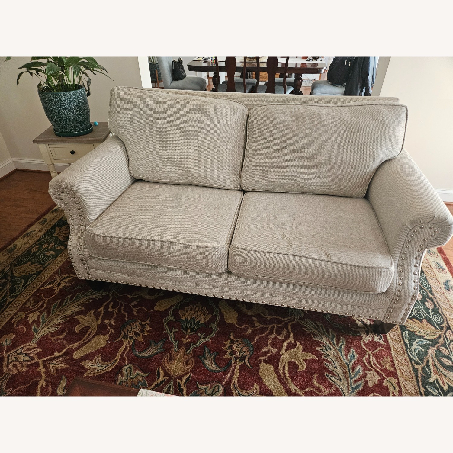 Fusion Furniture Co Light Brown Fabric Loveseat - image-1