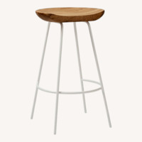 West Elm Alden White Wood Stool