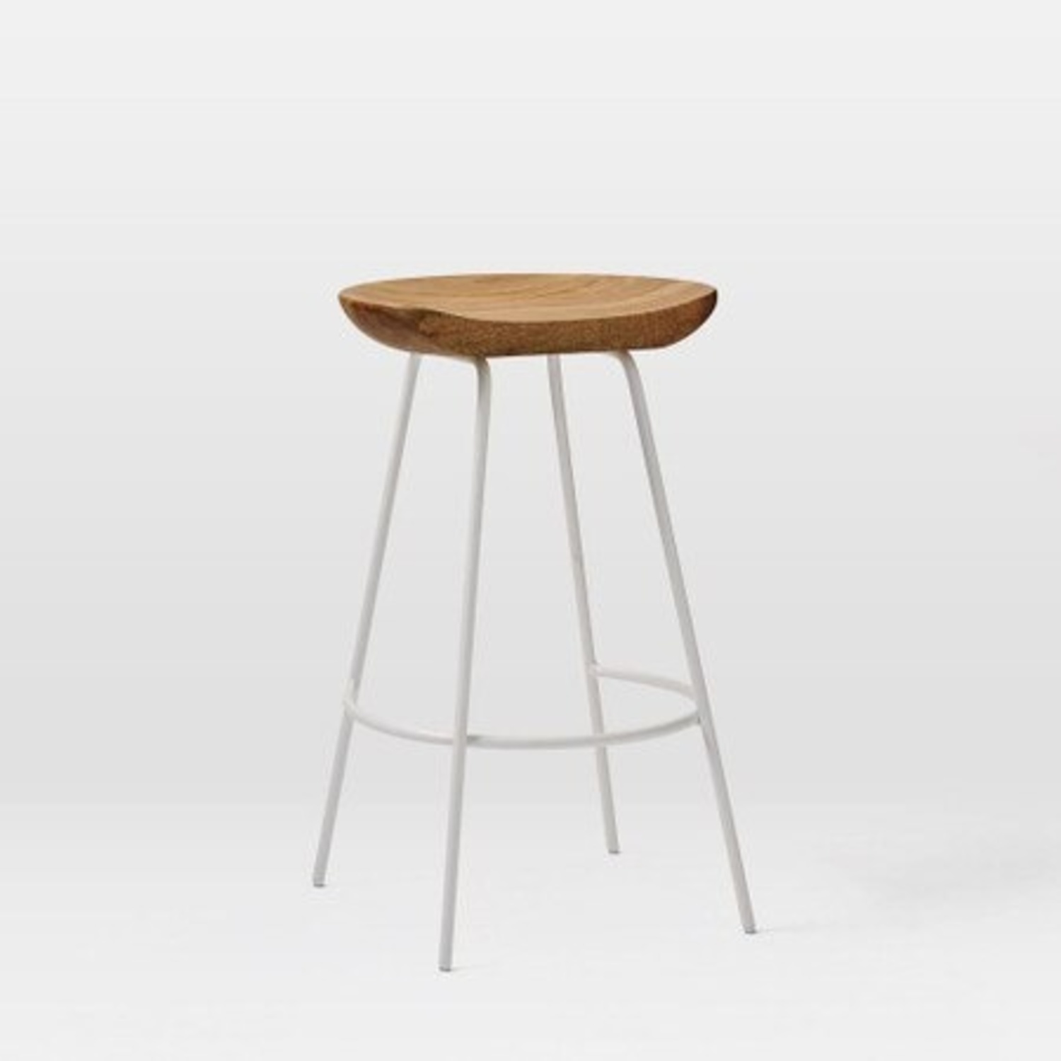 West Elm Alden White Wood Stool - image-4
