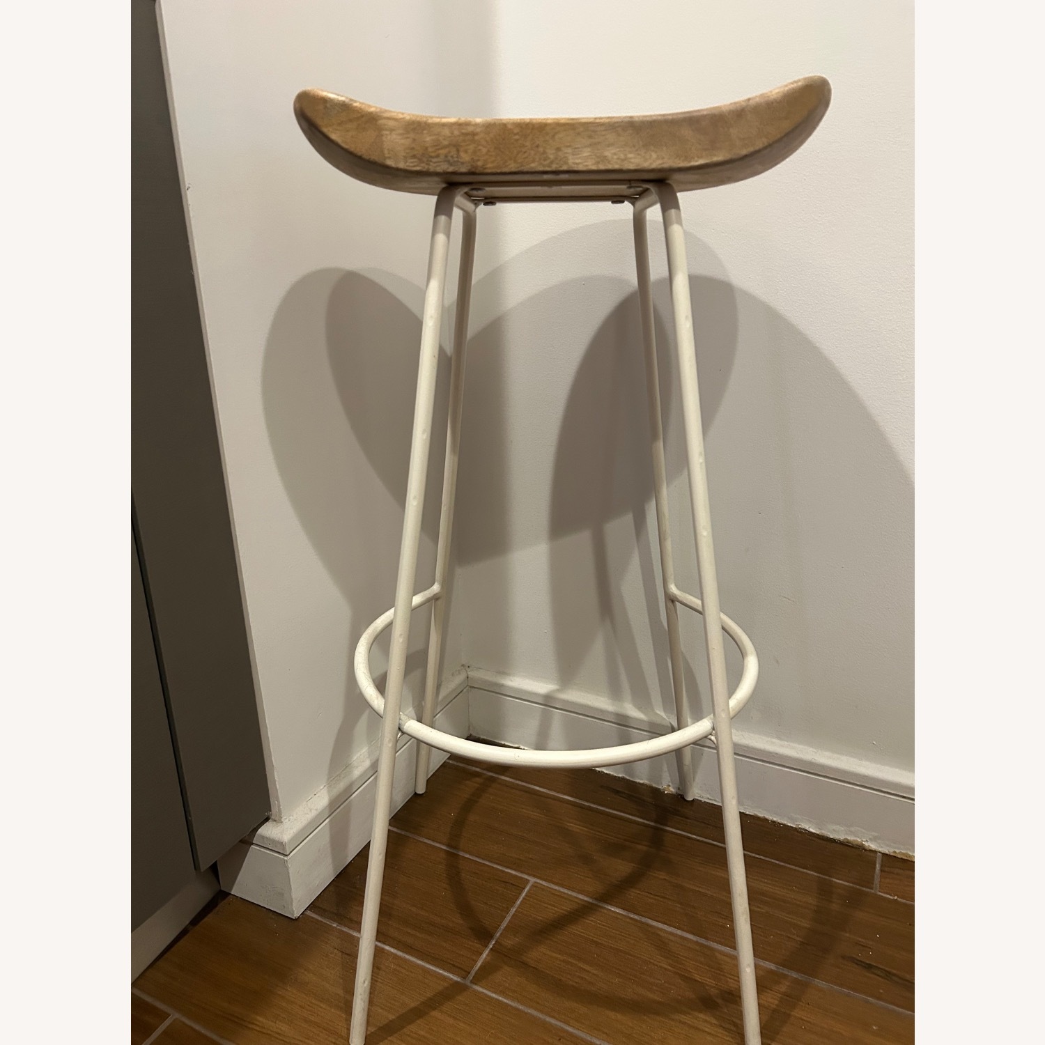 West Elm Alden White Wood Stool - image-1