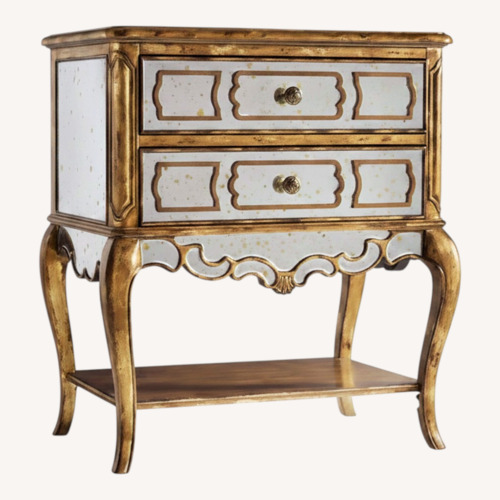 Used Antique Mirror/Glass Nightstand Wood  for sale on AptDeco