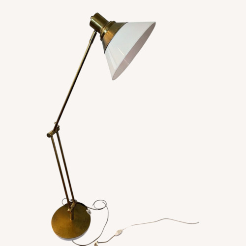 Used Vintage/Antique Finds White Brass Floor Lamp for sale on AptDeco