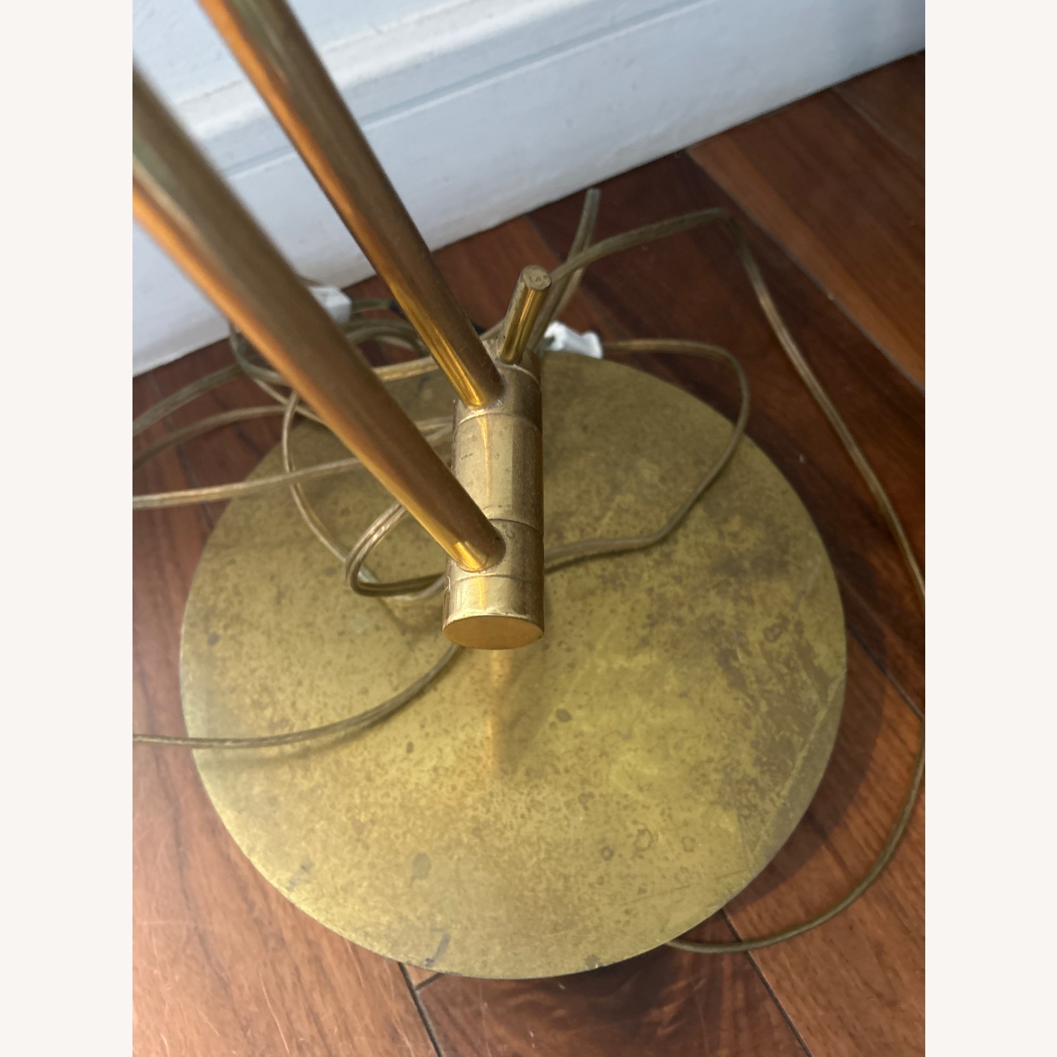 Vintage/Antique Finds White Brass Floor Lamp - image-5