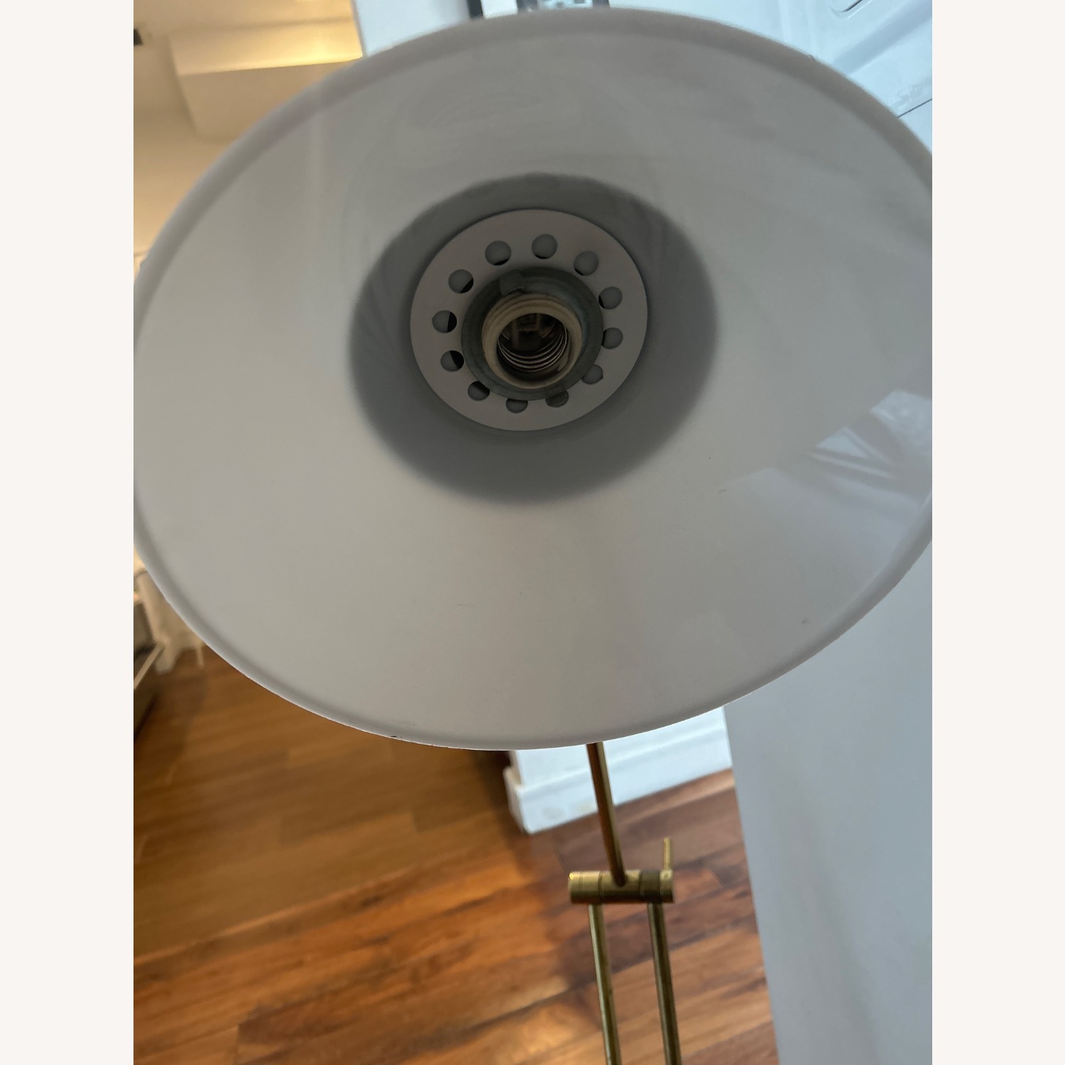 Vintage/Antique Finds White Brass Floor Lamp - image-7