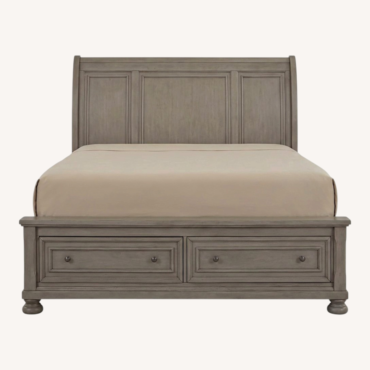 Ashley Furniture Dark Gray Wood Queen Bed - image-0