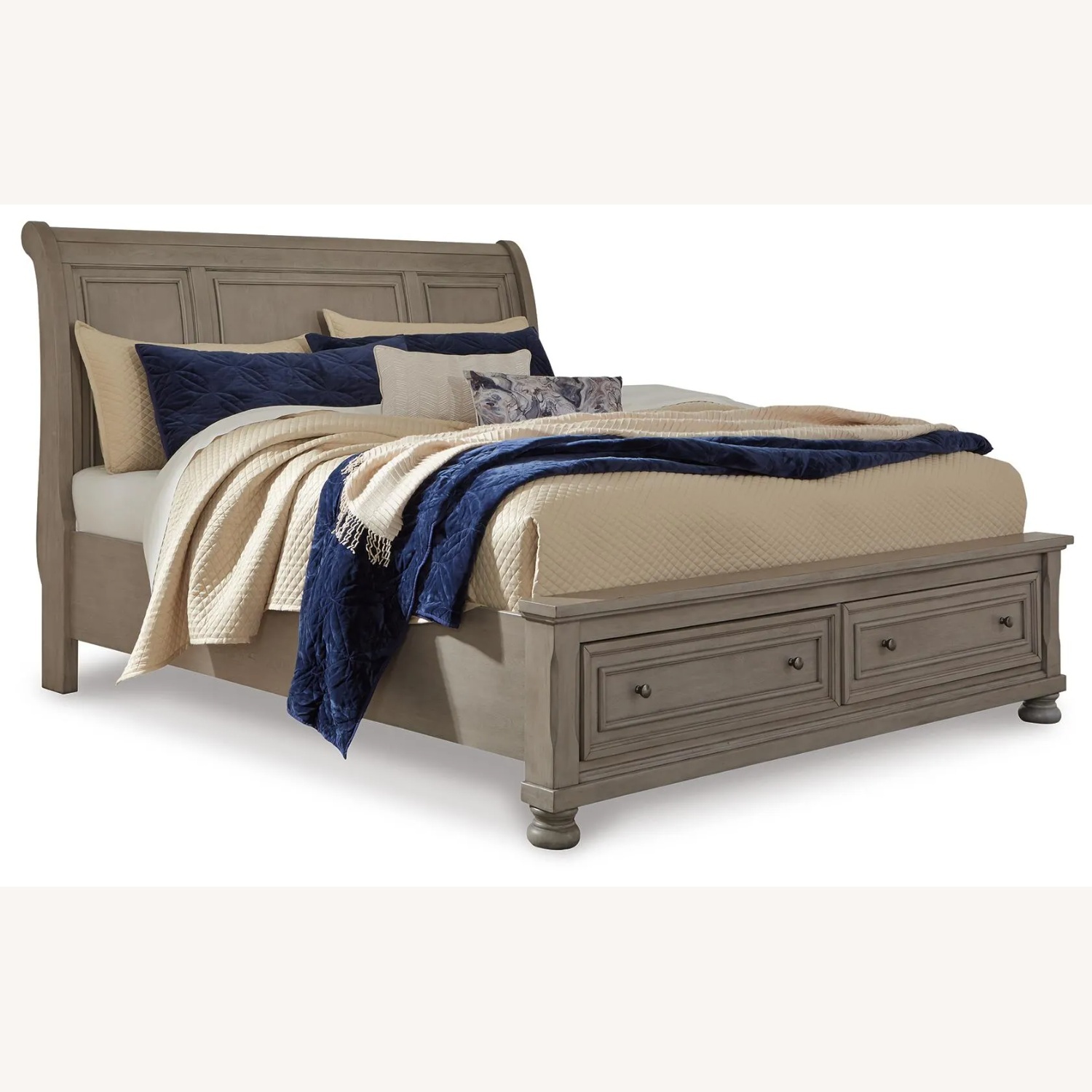 Ashley Furniture Dark Gray Wood Queen Bed - image-6